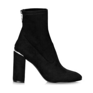 NEW The Wishbone Collection Gemma Stretch Suede Black Heeled Bootie